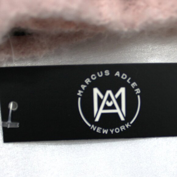 CLEARANCE NWT Marcus Adler New York Pink Knit Hat & Scarf Set Faux Fur Pom - Picture 3 of 3